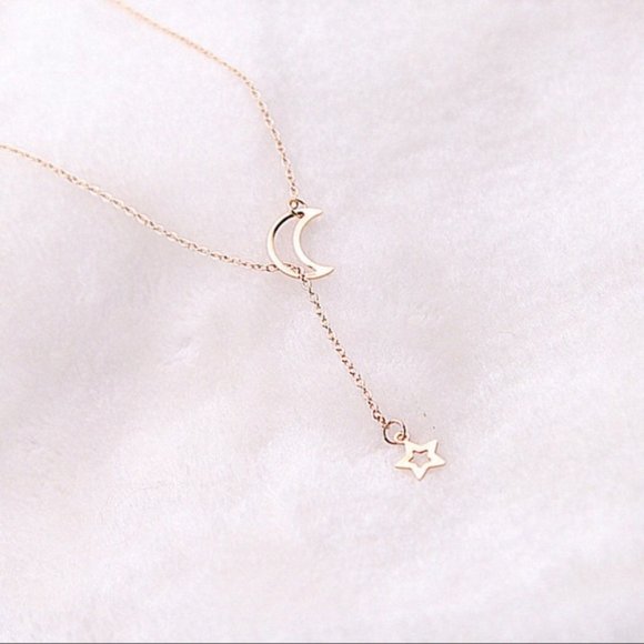 Gold Star and Moon Necklace Gold Star Moon Necklace Necklace Necklace Necklace - Picture 2 of 7